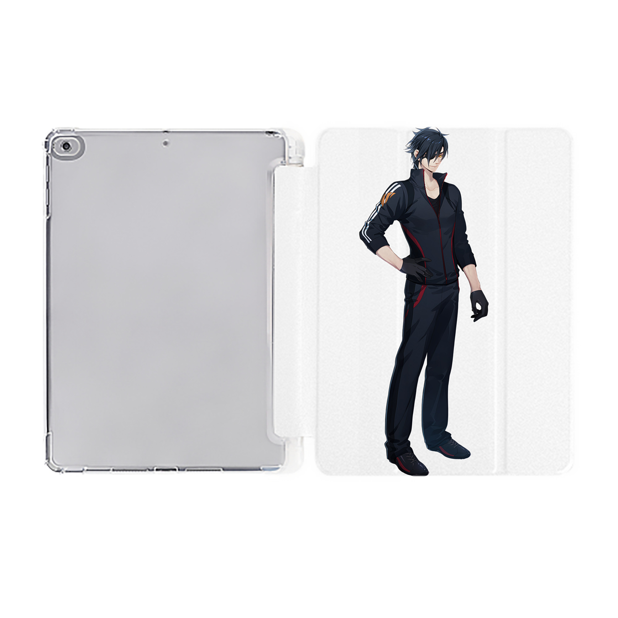 （画像用） 刀剣乱舞 Touken Ranbu IPad ケース ペン収納付き 三つ折りスタンド PUレザー×シリコン 対応機種9.5/10.5/10.9インチ